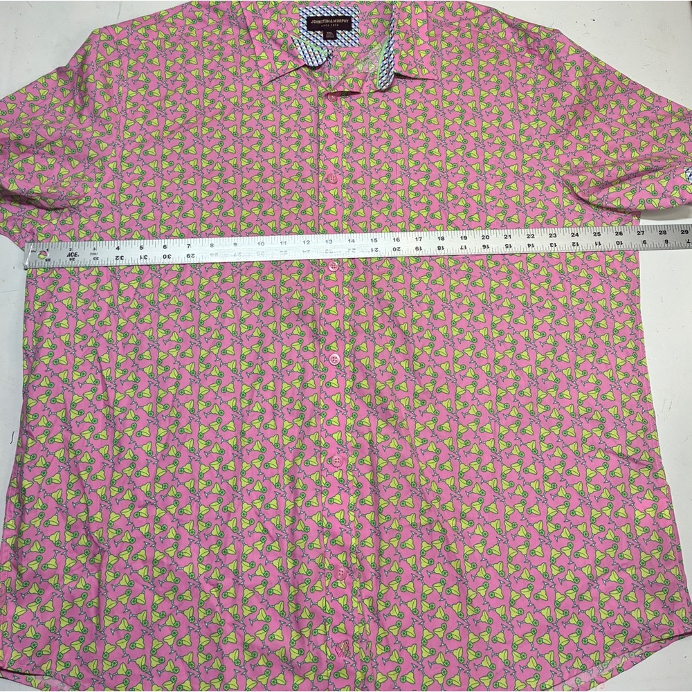 Johnston & Murphy Button Down Shirt, Short Sleeve, Margarita Pattern, Size XXL - Picture 9 of 10